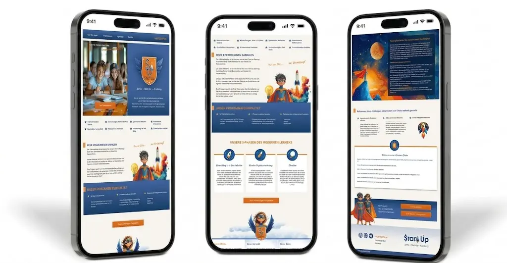 Cайт Бизнес-школы для детей  в Берлине