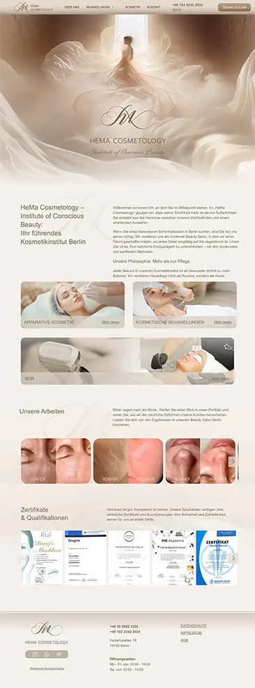 Логотип, сайт Студии косметологии в Берлине