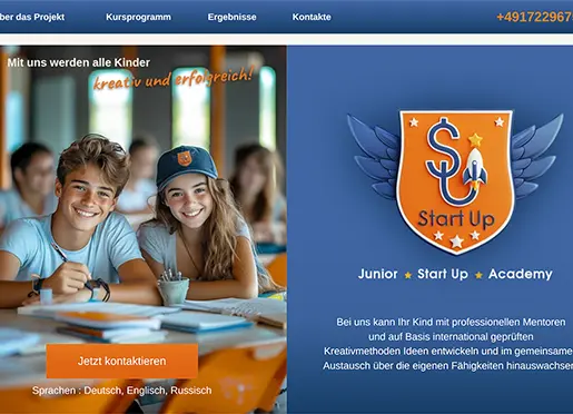 Webseite Business-Schulen für Kinder in Berlin